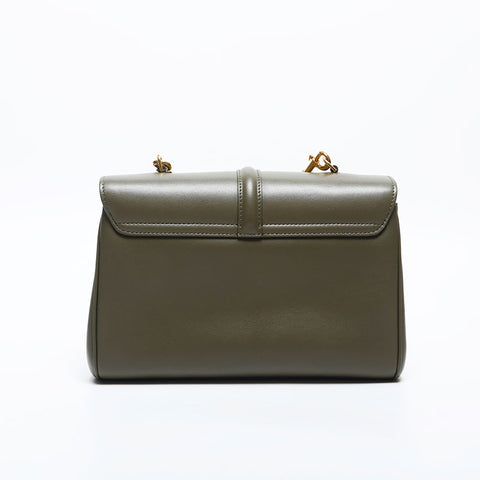 CELINE Teen Soft 16 Leather Shoulder Bag green WS20044