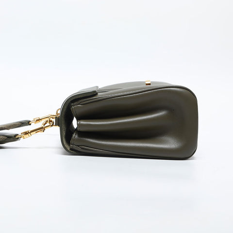 CELINE Teen Soft 16 Leather Shoulder Bag green WS20044