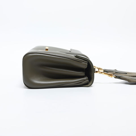 CELINE Teen Soft 16 Leather Shoulder Bag green WS20044