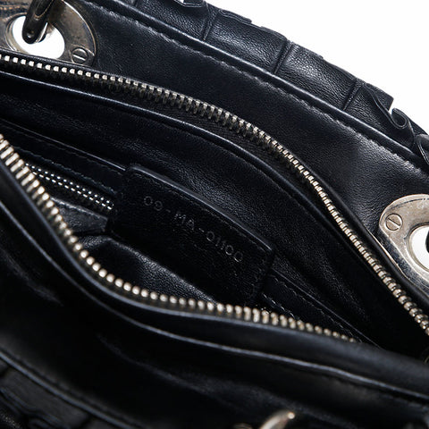 クリスチャンディオール Christian Dior レディディオール レザー 2way ミディアム フリル ハンドバッグ ブラック WS20045
