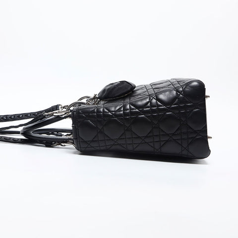 クリスチャンディオール Christian Dior レディディオール レザー 2way ミディアム フリル ハンドバッグ ブラック WS20045