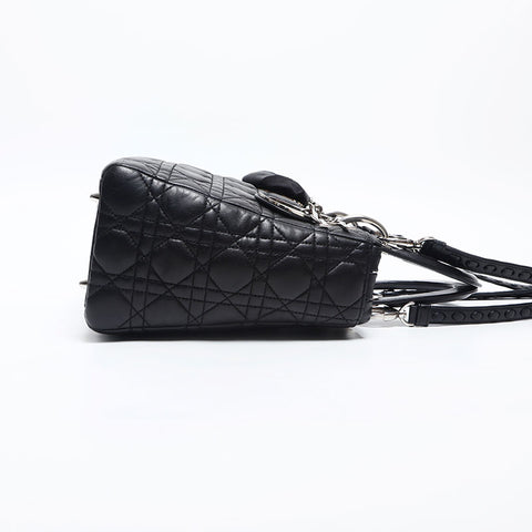 クリスチャンディオール Christian Dior レディディオール レザー 2way ミディアム フリル ハンドバッグ ブラック WS20045