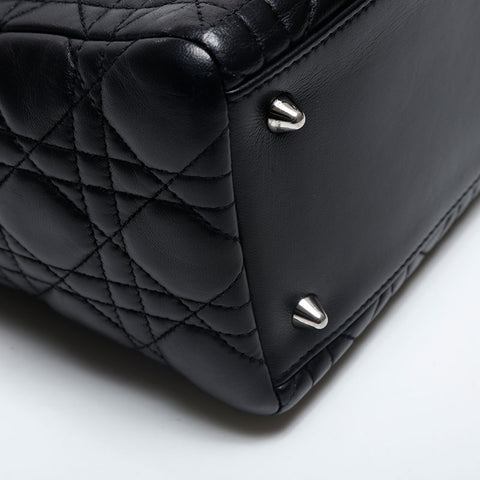 クリスチャンディオール Christian Dior レディディオール レザー 2way ミディアム フリル ハンドバッグ ブラック WS20045