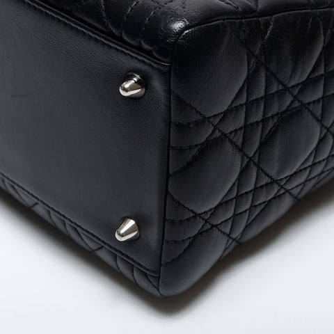 クリスチャンディオール Christian Dior レディディオール レザー 2way ミディアム フリル ハンドバッグ ブラック WS20045