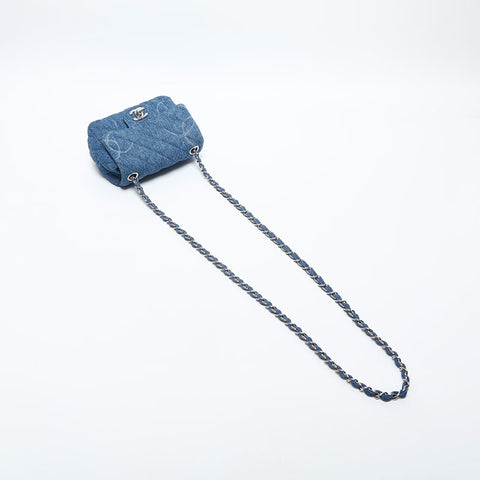 CHANEL 30s 2020-2021 Denim Mini Matelasse Shoulder Bag blue WS20046