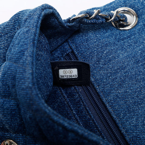 CHANEL 30s 2020-2021 Denim Mini Matelasse Shoulder Bag blue WS20046