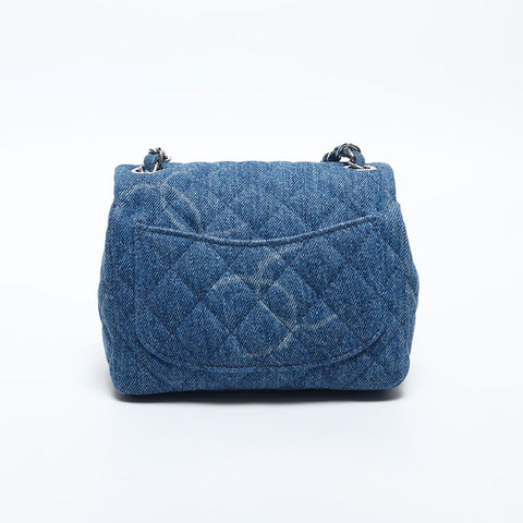 CHANEL 30s 2020-2021 Denim Mini Matelasse Shoulder Bag blue WS20046