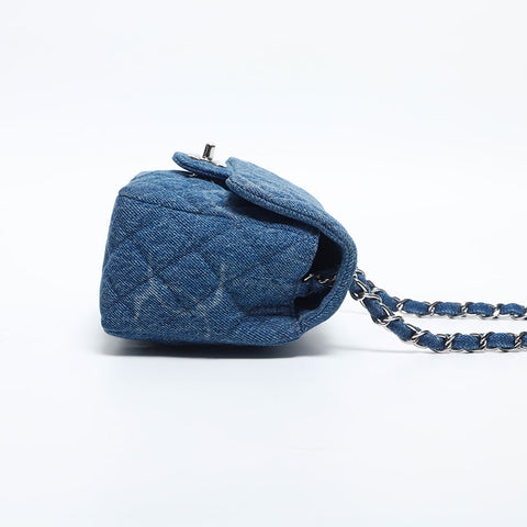 CHANEL 30s 2020-2021 Denim Mini Matelasse Shoulder Bag blue WS20046