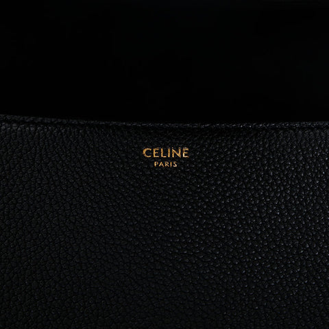 CELINE Teen Soft 16 Leather Shoulder Bag black WS20047