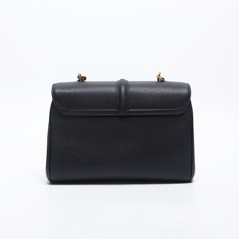 CELINE Teen Soft 16 Leather Shoulder Bag black WS20047