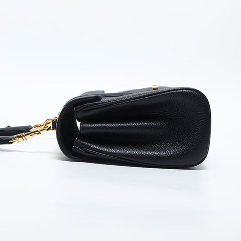 CELINE Teen Soft 16 Leather Shoulder Bag black WS20047