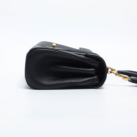 CELINE Teen Soft 16 Leather Shoulder Bag black WS20047