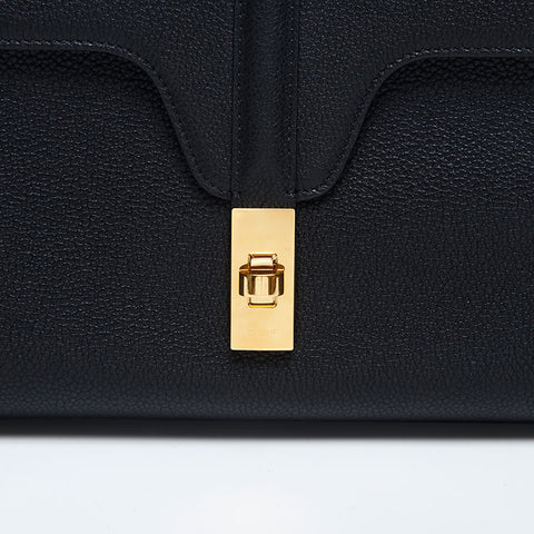 CELINE Teen Soft 16 Leather Shoulder Bag black WS20047