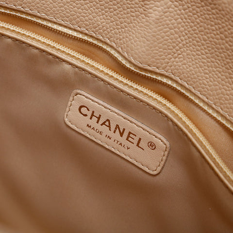 CHANEL 16th 2012-2013 Caviar Skin Shopping GST Big COCO Mark Shoulder Bag beige WS20050