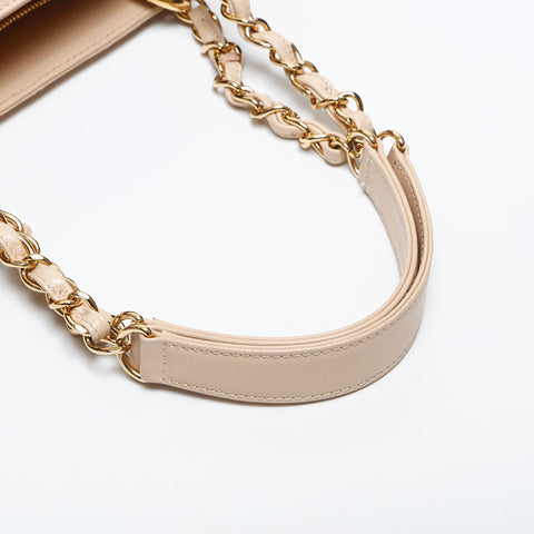 極美品 シャネル CHANEL 16番台 2012-2013 キャビアスキン ショッピング GST デカココマーク ショルダーバッグ  ベージュ WS20050