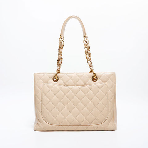 CHANEL 16th 2012-2013 Caviar Skin Shopping GST Big COCO Mark Shoulder Bag beige WS20050