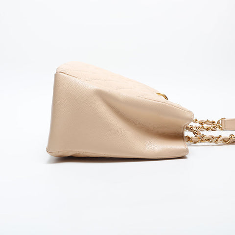 CHANEL 16th 2012-2013 Caviar Skin Shopping GST Big COCO Mark Shoulder Bag beige WS20050