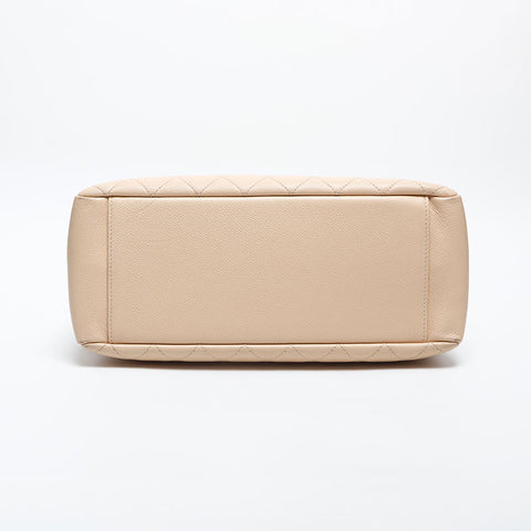極美品 シャネル CHANEL 16番台 2012-2013 キャビアスキン ショッピング GST デカココマーク ショルダーバッグ  ベージュ WS20050