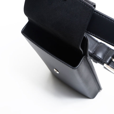 FENDI Leather Waist Pouch Waist bag black WS20051