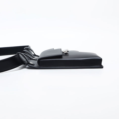 FENDI Leather Waist Pouch Waist bag black WS20051