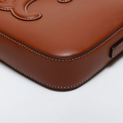 CELINE Leather Mini Triomphe Shoulder Bag Brown WS20052
