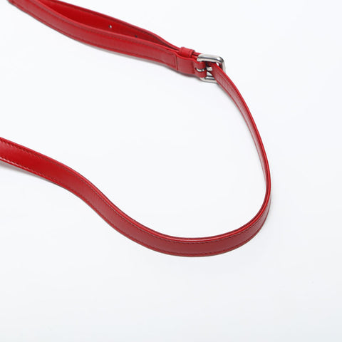 PRADA SOFT CALF IMPUN LEATHER MATELASSE Shoulder Bag Red WS20053