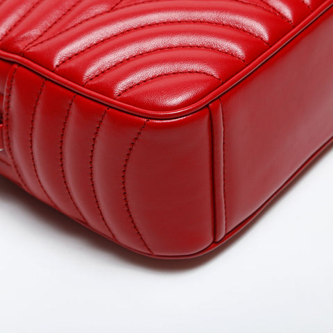 PRADA SOFT CALF IMPUN LEATHER MATELASSE Shoulder Bag Red WS20053