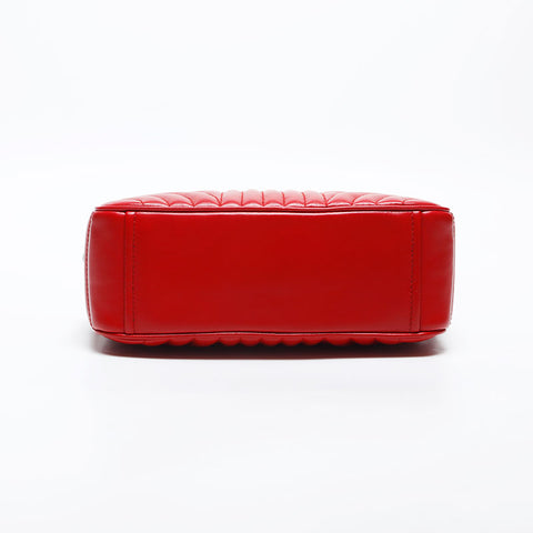 PRADA SOFT CALF IMPUN LEATHER MATELASSE Shoulder Bag Red WS20053
