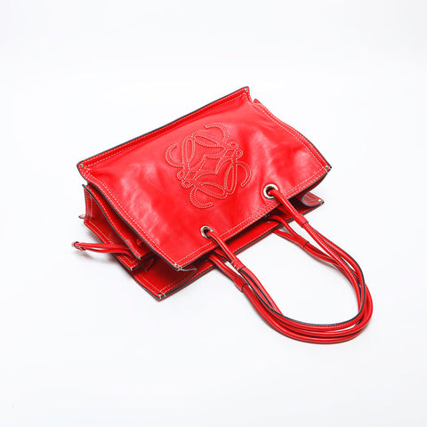 LOEWE logo leather Tote Bag Red WS20054