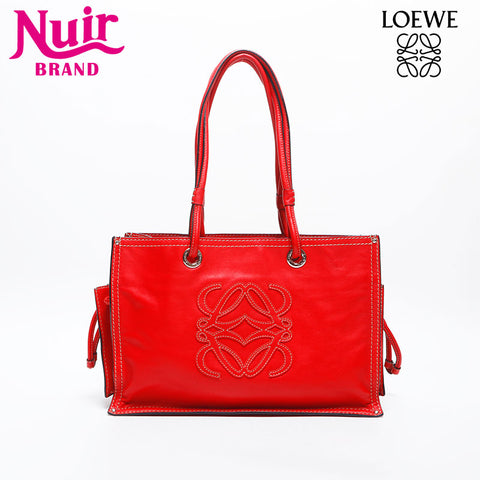 LOEWE logo leather Tote Bag Red WS20054