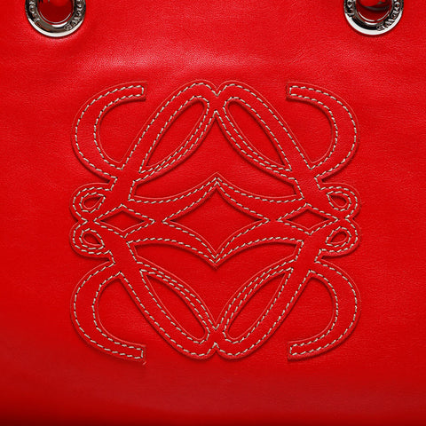 LOEWE logo leather Tote Bag Red WS20054
