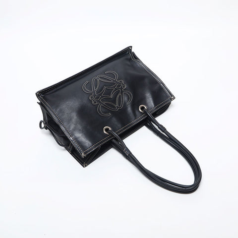 LOEWE logo leather Tote Bag black WS20055