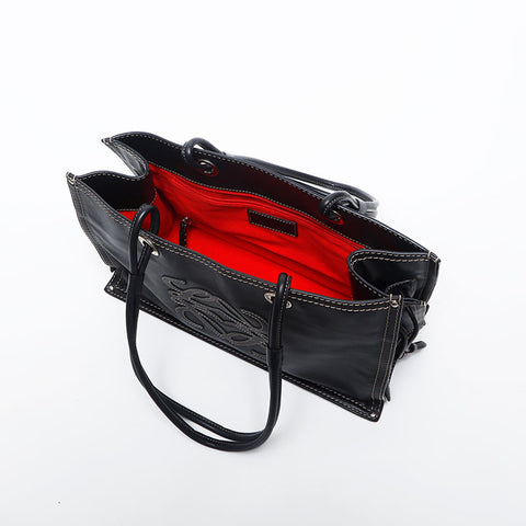 LOEWE logo leather Tote Bag black WS20055