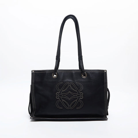 LOEWE logo leather Tote Bag black WS20055