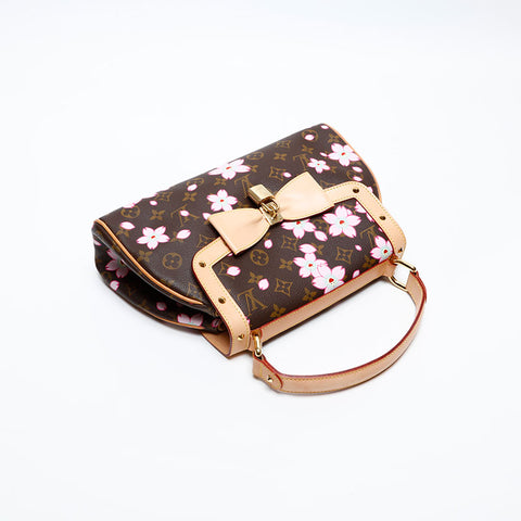 LOUIS VUITTON 2003 Monogram Cherry Blossom Sac Retro PM Handbag Brown WS20062