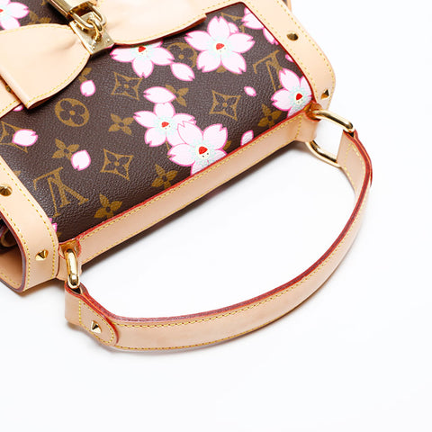 LOUIS VUITTON 2003 Monogram Cherry Blossom Sac Retro PM Handbag Brown WS20062
