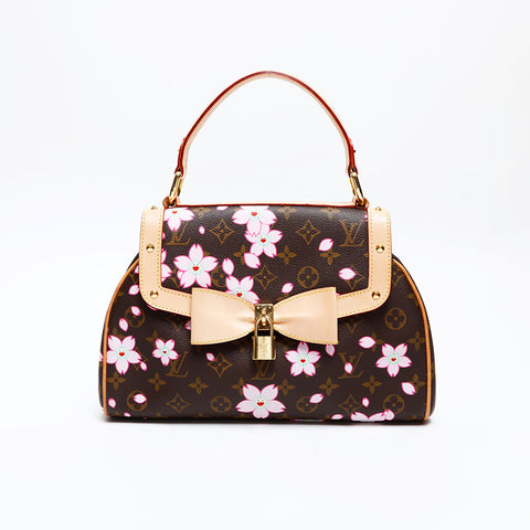 LOUIS VUITTON 2003 Monogram Cherry Blossom Sac Retro PM Handbag Brown WS20062