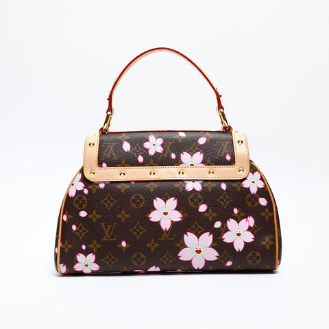 LOUIS VUITTON 2003 Monogram Cherry Blossom Sac Retro PM Handbag Brown WS20062