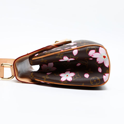 LOUIS VUITTON 2003 Monogram Cherry Blossom Sac Retro PM Handbag Brown WS20062