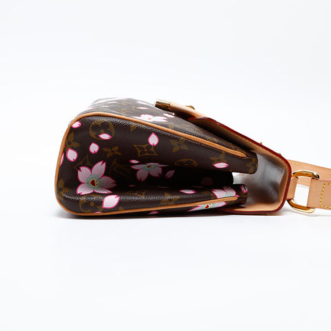 LOUIS VUITTON 2003 Monogram Cherry Blossom Sac Retro PM Handbag Brown WS20062
