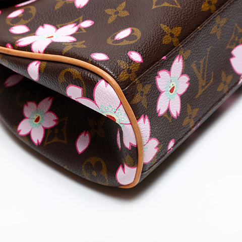 LOUIS VUITTON 2003 Monogram Cherry Blossom Sac Retro PM Handbag Brown WS20062
