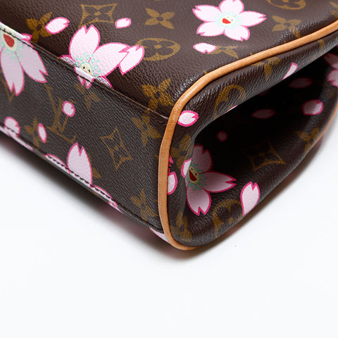 LOUIS VUITTON 2003 Monogram Cherry Blossom Sac Retro PM Handbag Brown WS20062