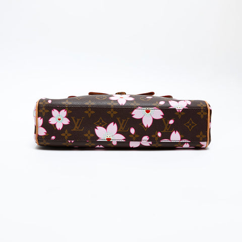 LOUIS VUITTON 2003 Monogram Cherry Blossom Sac Retro PM Handbag Brown WS20062