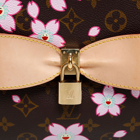 LOUIS VUITTON 2003 Monogram Cherry Blossom Sac Retro PM Handbag Brown WS20062