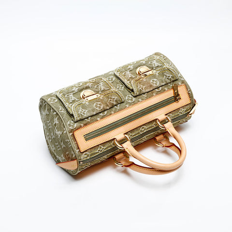 ルイ・ヴィトン LOUIS VUITTON 2006年製 モノグラム デニム ネオスピーディ ハンドバッグ グリーン WS20063