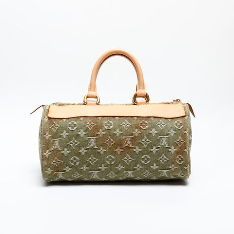 ルイ・ヴィトン LOUIS VUITTON 2006年製 モノグラム デニム ネオスピーディ ハンドバッグ グリーン WS20063