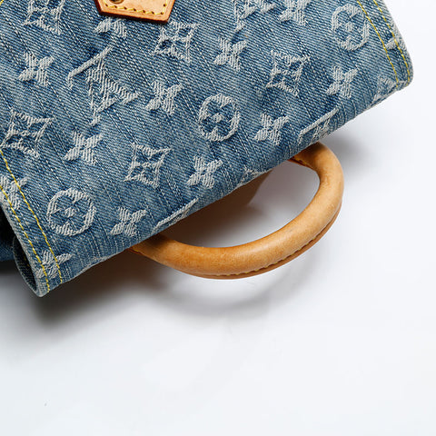 路易威登 2006 年 Monogram Denim Sac Ad GM 背包日背包蓝色 WS20065