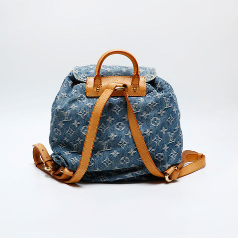 LOUIS VUITTON 2006 Monogram Denim Sac Ad GM Backpack Â· Daypack blue WS20065