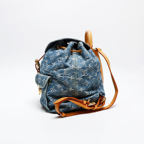 LOUIS VUITTON 2006 Monogram Denim Sac Ad GM Backpack Â· Daypack blue WS20065