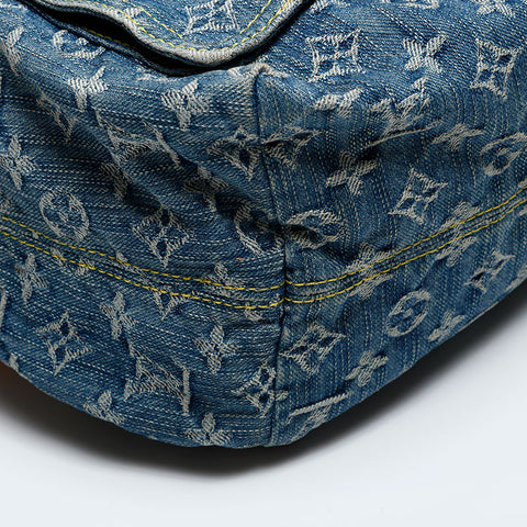 LOUIS VUITTON 2006 Monogram Denim Sac Ad GM Backpack Â· Daypack blue WS20065